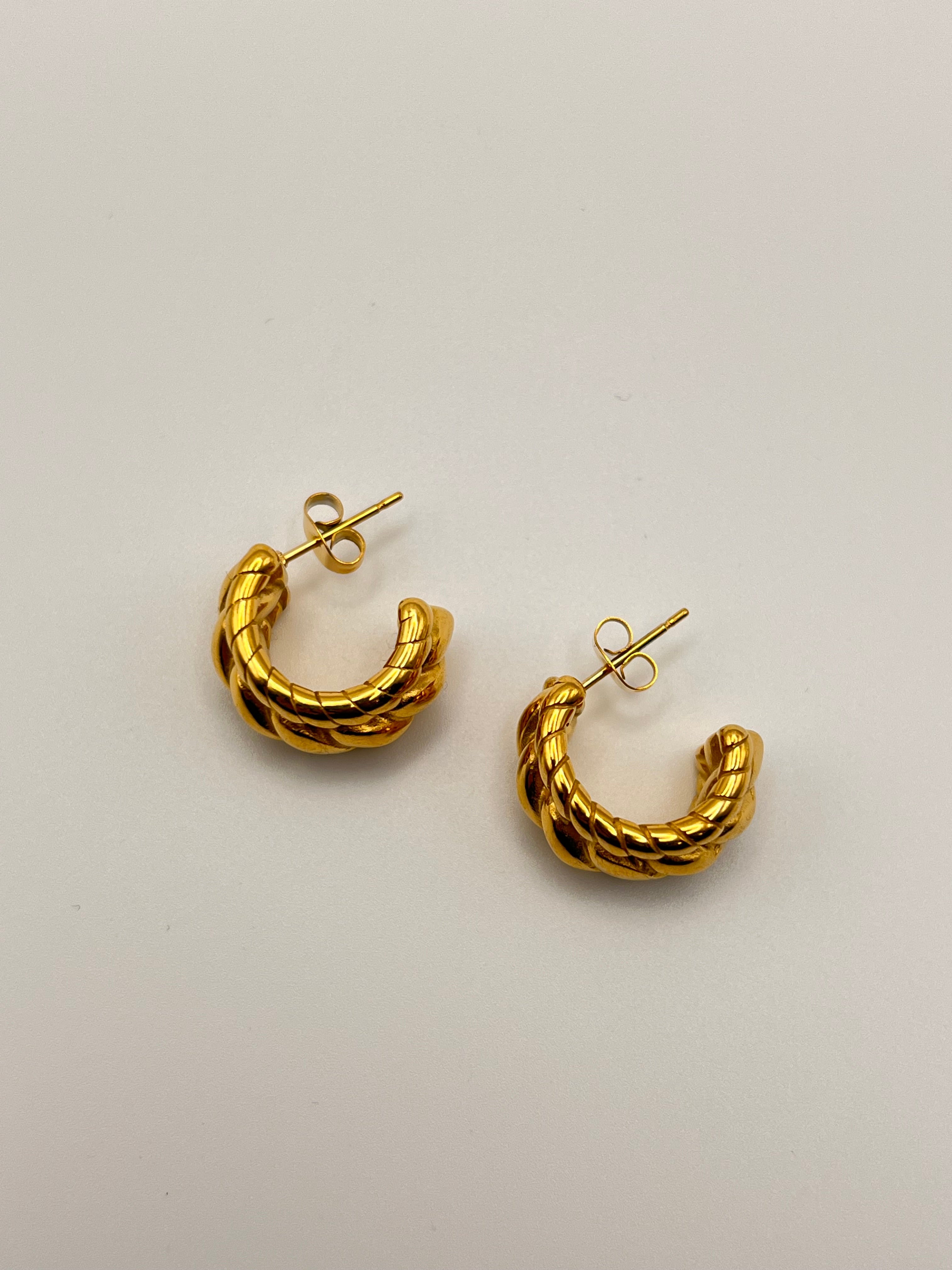 Braided Gold Hoops
